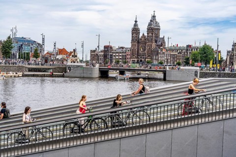 New bicycle car park at Amsterdam Central Station, Stationsplein, space for around 7000 bicycles,