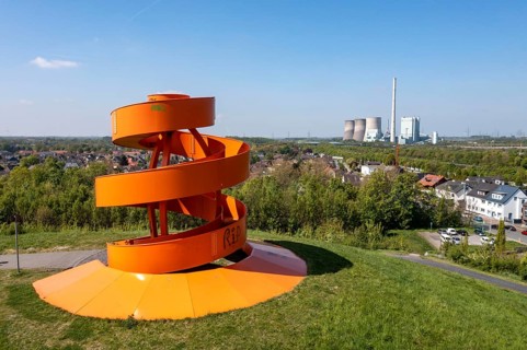Sculpture Haldenzeichen, observation tower, Franz slag heap, part of the Lippepark in Hamm, 5 slag