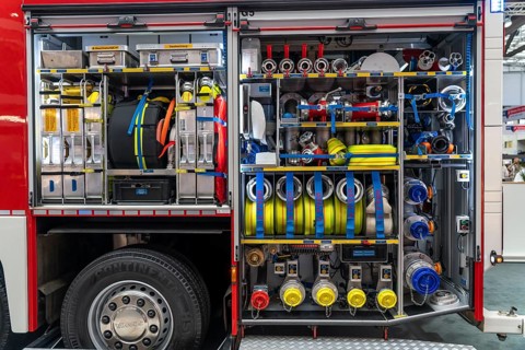 Fire-fighting vehicle, fire-fighting vehicle, equipment, Interschutz 2022 trade fair in Hanover,