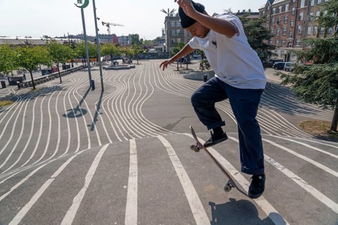 The Nørrebro district in Copenhagen, lively, multicultural and student neighbourhood, Superkilen