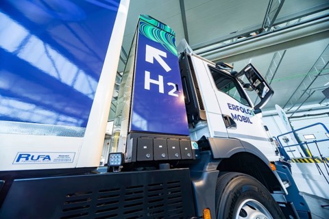 Presentation of the first fuel cell lorry from FES GmbH Fahrzeug-Entwicklung Sachsen. FES GmbH has