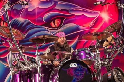 Copenhagen, Denmark - 19.6.2024: Stix Zadinia, drummer of the band Steel Panther at the Copenhell
