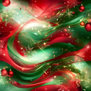 Abstract wallpaper illustration of Christmas symbols for gift cards, swirling shapes and lines, in