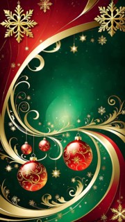 Abstract wallpaper illustration of Christmas symbols for gift cards, swirling shapes and lines, in