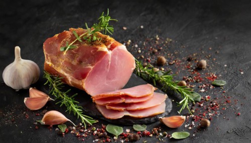 Food, ham, smoked salmon ham, AI generated, AI generated