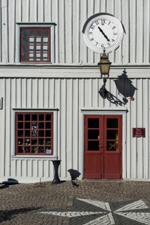 Matchstick museum, museum, match museum, entrance, clock, facade, detail, wooden house,
