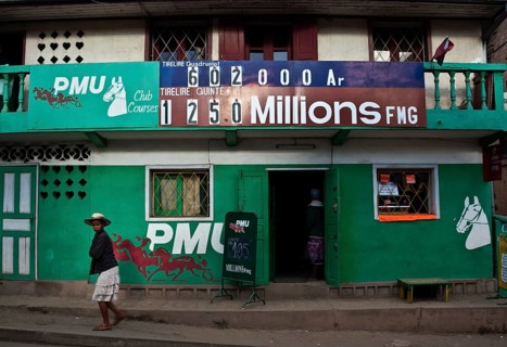 Establishment for horse race betting at Fianarantsoa, Madagascar. It is under license from PMU, the