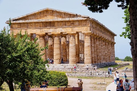 Paestum archaeological site and ruins, UNESCO World Heritage Site, in the province of Salerno.