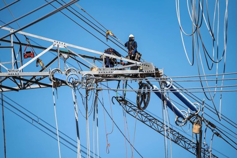 Construction of a new line route, 380 KV extra-high voltage line between Osterath and Gohr, near