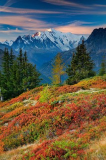 Mont Blanc in the first morning light, Haute-Savoie, France, Europe