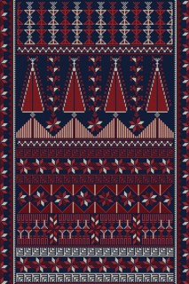 Traditional Palestinian Tatreez, seamless pattern vector template