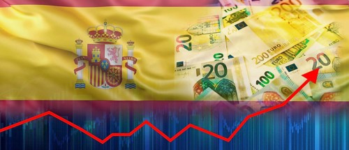 Graph of recovery of the economy of Spain. Growth of the Spanish economy on the financial graph