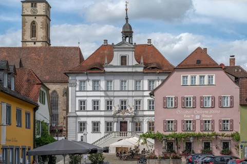 St Vitus Town Hall and Church, Iphofen, Lower Franconia, Bavaria, Germany, Europe