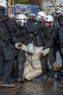 Beginning of the eviction of the Lützerath hamlet, camp of climate activists and squatters, at the