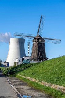 The Doel nuclear power plant on the Scheldt, one of two nuclear power plants in Belgium, consists