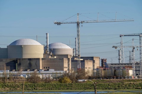 The Doel nuclear power plant on the Scheldt, one of two nuclear power plants in Belgium, consists