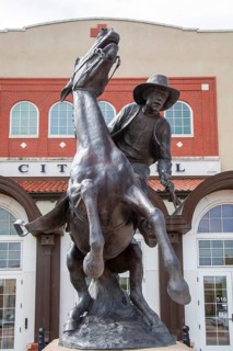 Ponca City, Oklahoma, A sculpture originally called 'This Land is Mine' in front of City Hall