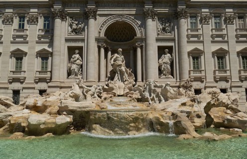 Palazzo Poli, also Palazzo Conti, Trevi Fountain, Fontana di Trevi, Rome, Italy, Europe