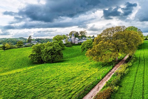 The Priory from a drone, Abbotskerswell Priory, Retirement Village, Abbotskerswell, Newton Abbot,