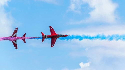 Red Arrows, Royal Air Force Aerobatic Team, Airshow 2024, Teignmouth, Devon, England, United