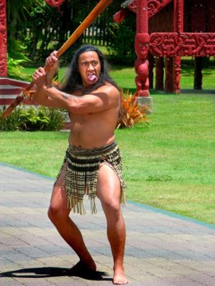 New Zealand, Maori, threat, threatening gesture, shows his tongue, warrior, fighter, tradition,