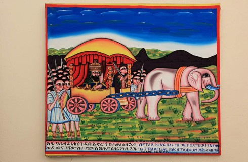 Tigray region, Aksum, pictures in the muesum of the stele park of Axum, Ethiopia, Africa
