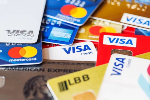 Credit cards from VISA, Mastercard and American Express in Stuttgart, Germany, Europe