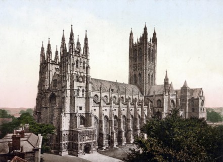 Canterbury Cathedral, Christ Church Cathedral, in Canterbury, England, around 1890, Historical,