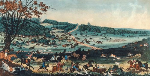 Hunt, Hunting scene, Easter Monday, A view of Fair Mead Bottom Epping Forest, England, by James