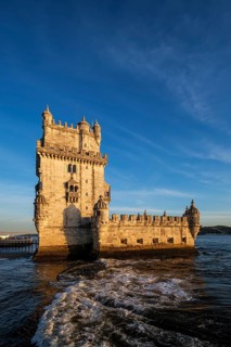 Belem Tower or Tower of St Vincent, famous tourist landmark of Lisboa and tourism attraction, on