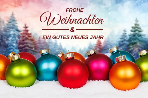 Christmas card Merry Christmas greetings with forest in the background card decoration winter in