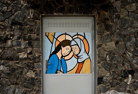 Painting in the Popenguine cave, Popenguine, Senegal. Popenguine is a christian pilgrimage site