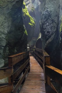 Wooden walkway in the Seisenbergklamm, Seisenbachklamm, gorge near Weißbach bei Lofer, Saalachtal,