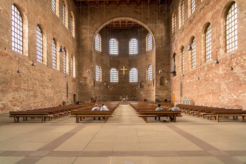 Interior of the Basilica of Constantine in Trier, Rhineland-Palatinate, Germany, Europe