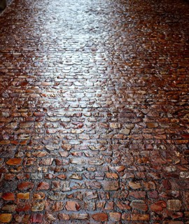 Zamora stone cobblestone floor texture detail in Spain