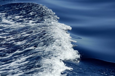 Blue water textures, waves foam, action, mediterranean sea