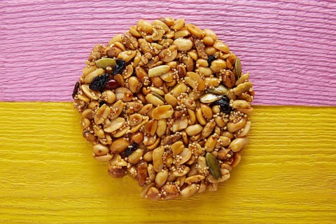 Mexican candy sweet Palanqueta with peanuts crunchy and amaranth seeds
