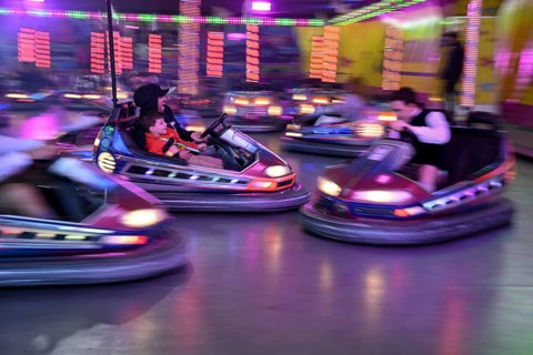 Bumper cars at the Oktoberfest, Munich, Bavaria, Germany, Europe
