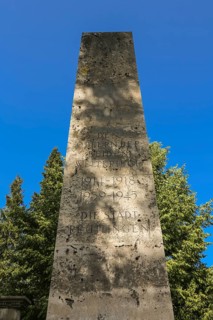 Unter den Linden cemetery, large memorial complex for the victims of the two world wars, obelisk,