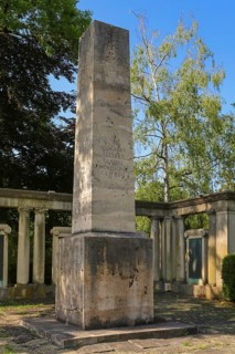 Unter den Linden cemetery, large memorial complex for the victims of the two world wars, obelisk,