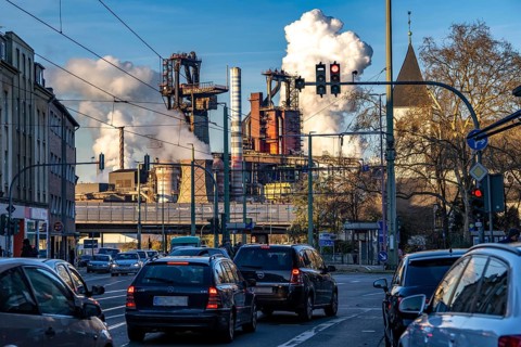 Duisburg steel site, ThyssenKrupp Steel steelworks, blast furnaces 8 and 9, Friedrich-Ebert-Straße