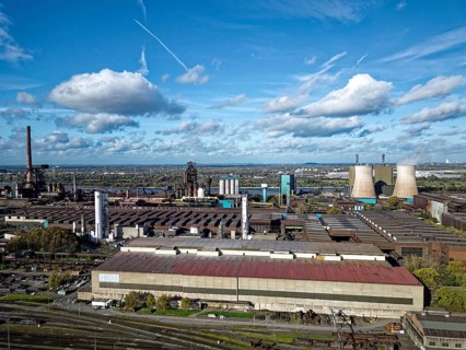 Metallurgical Plant of HKM. Hüttenwerke Krupp Mannesmann (HKM) is a steel maker, based in Duisburg,
