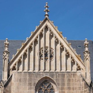 Gothic details on the Protestant Church of St Bartholomäi Altenburg, Thuringia, Germany, Europe