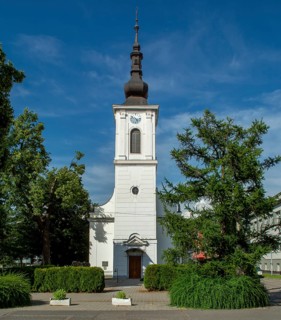 The Calvinist Church in Levice town in the summer. Slovakia