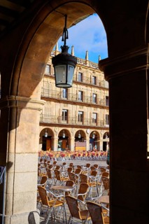 Salamanca Plaza Mayor in Spain along via de la Plata way to Santiago