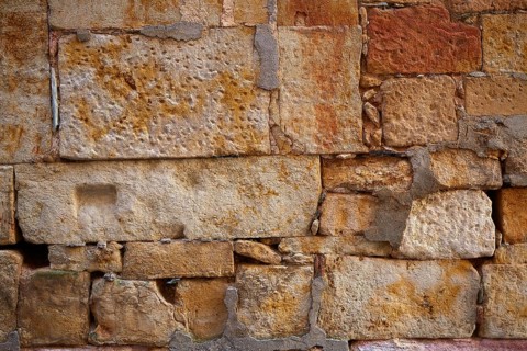 Salamanca in spain masonry detail along via de la Plata way to Santiago