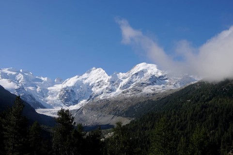 Global climate change: The melting Morteratsch Glacier in the upper Engadin