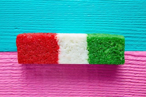 Mexican coconut flag candy striped chredded sweet from Mexico