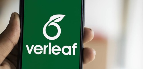 Overleaf logo is displayed on smartphone. Overleaf is a cloud-based LaTeX editor for scientific