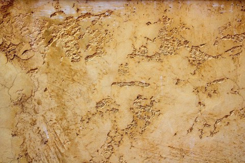 Ocher yellow wall texture grunge background in Mediterranean house